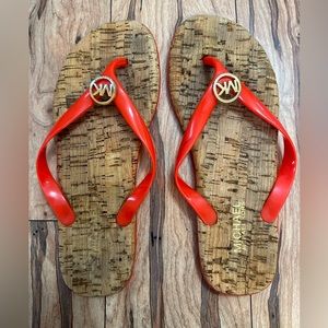 Michael Korda Jet Set Jelly Cork Sandals Flip Flops Size 7